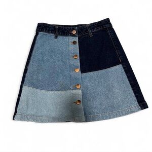 🐾 3 for $20 🐾 H&M Divided A-Line Denim Skirt - Blue Patchwork